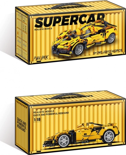 Kit de construcción coche deportivo amarillo, 422 piezas