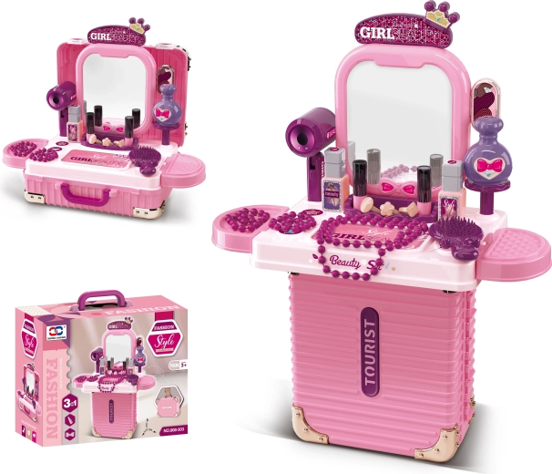Set 2 en 1: maletín pequeño y tocador de maquillaje con espejo SPARKYS