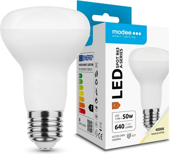 Bombilla LED tipo spot Modee R63 7,3 W E27, 640 lm, blanco neutro