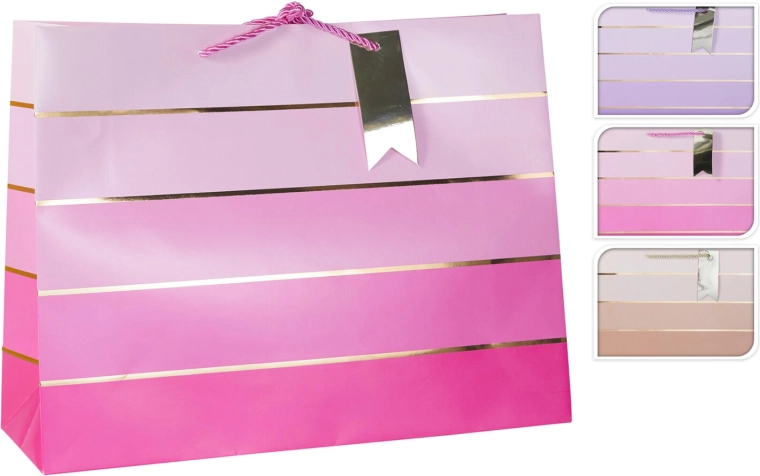 Bolsa de regalo de papel XL 40 × 30 × 10 cm, mezcla de 3 colores