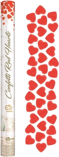 Confeti neumático – corazones de papel rojos
