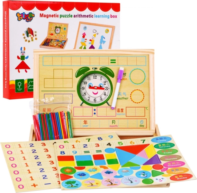 Pizarra magnética de madera para niños 3+ set educativo con accesorios