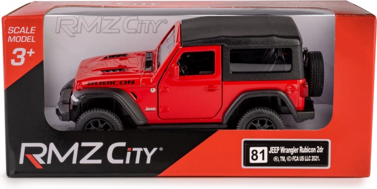 Modelo de coche JEEP Wrangler Rubicon 2021 soft top 1:35 – rojo