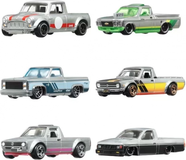 Mezcla de pickups y coches clásicos y modernos