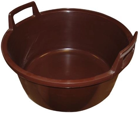 Barreño de plástico con asas 43 cm, 15 l, marrón