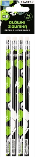 Lápices con goma Football - set de 4 uds