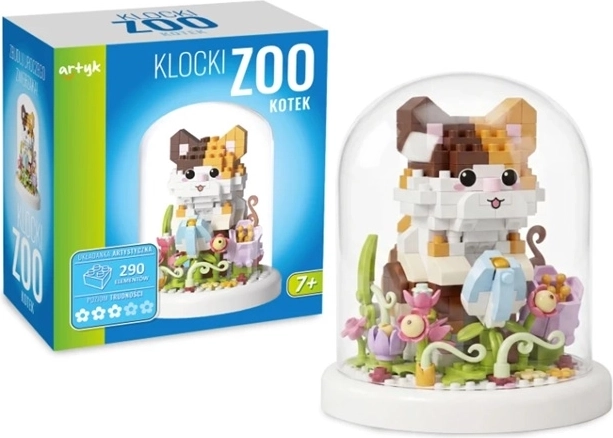 Kit de construcción Klocki ZOO gato bajo una cúpula