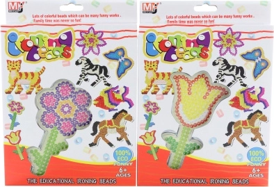 Cuentas termofusibles con plantilla de flor
