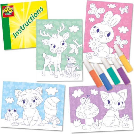 Motivos de animales del bosque para una creación colorida
