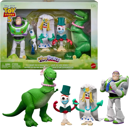 Mattel Disney Toy Story 5 PlayScale set de figuras: boda de Forky y Karen Beverly