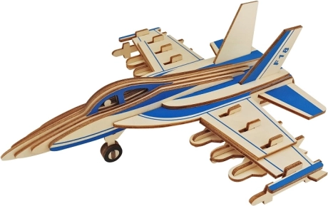 Woodcraft rompecabezas 3D de madera avión de combate F-18
