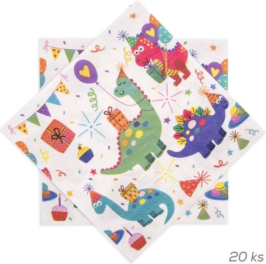 Servilletas de papel con motivo de dinosaurios 33 × 33 cm (20 uds)