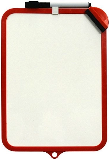 Pizarra borrable de doble cara Concorde 19 × 29 cm roja