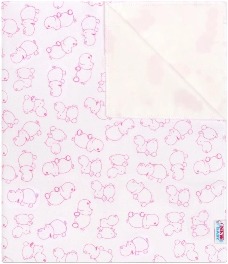 Empapador de franela impermeable New Baby, erizo, blanco/rosa