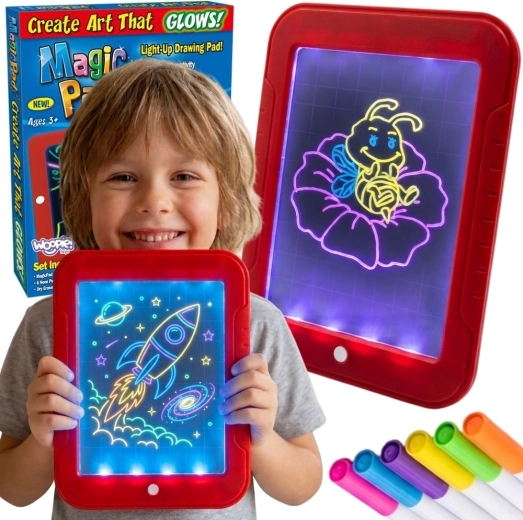 Pizarra de dibujo luminosa WOOPIE con colores neón