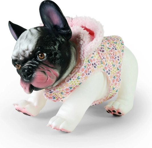 Bulldog francés con atuendo – figura de perro de vinilo de 26 cm