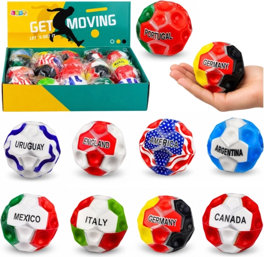 Pelota antiestrés de espuma con hoyuelos – motivo de banderas, 7 cm - 1 unidad