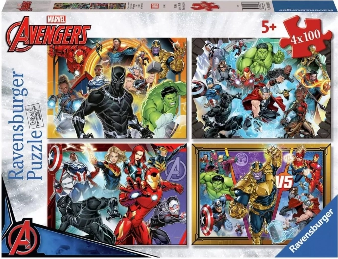 Puzzle Ravensburger Marvel: Avengers 4x100 piezas