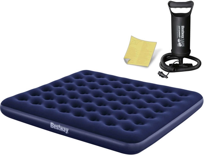 Colchón hinchable 203 × 183 × 22 cm con bomba de pistón BESTWAY