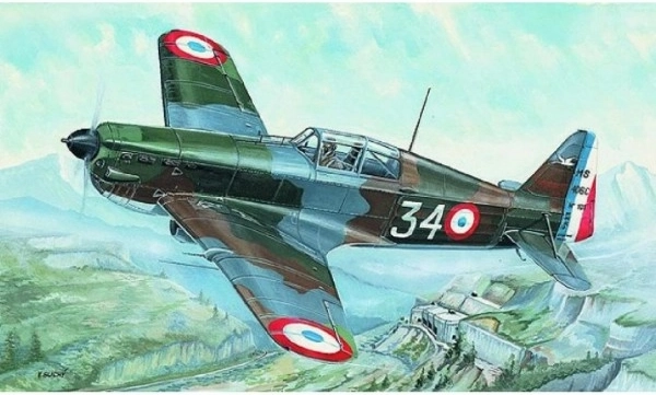 Modelo Morane Saulnier MS 406 11x14,7 cm en caja 25x14,5x4,5 cm