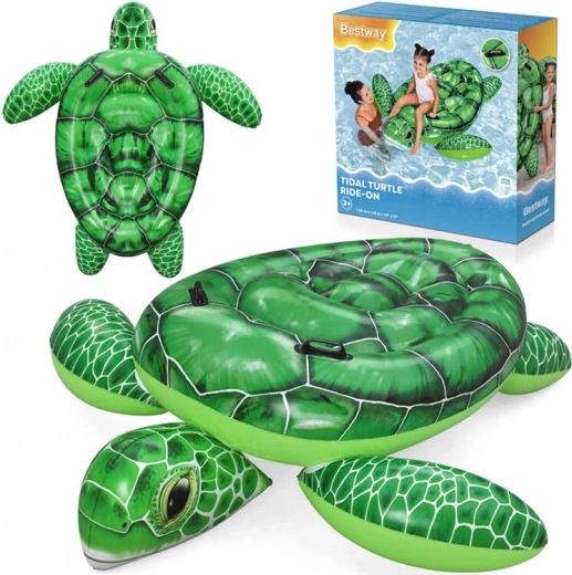 Colchoneta inflable acuática con forma de tortuga con asas