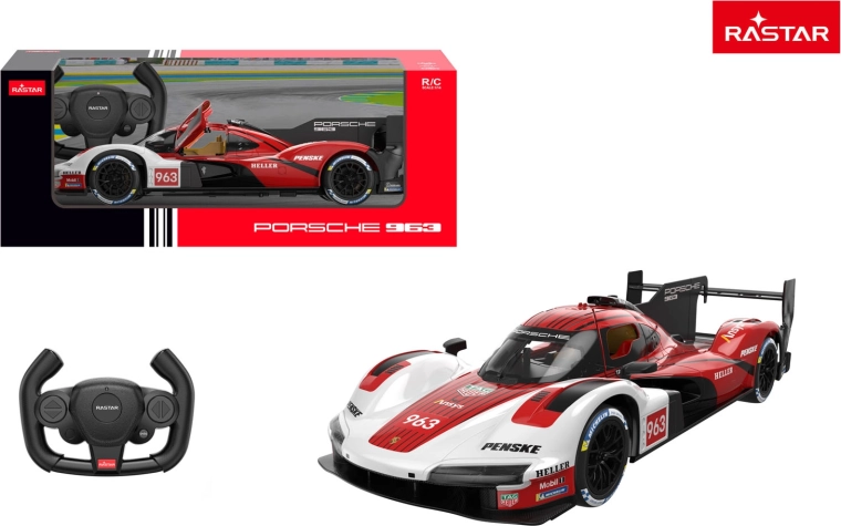 Coche teledirigido Rastar Porsche 963 LMDh 1:14 rojo