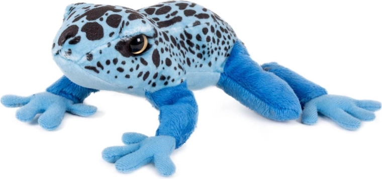 Rana azul de peluche tumbada 21 × 19 cm