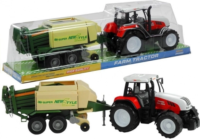 Tractor grande con remolque, máquina agrícola 65 cm