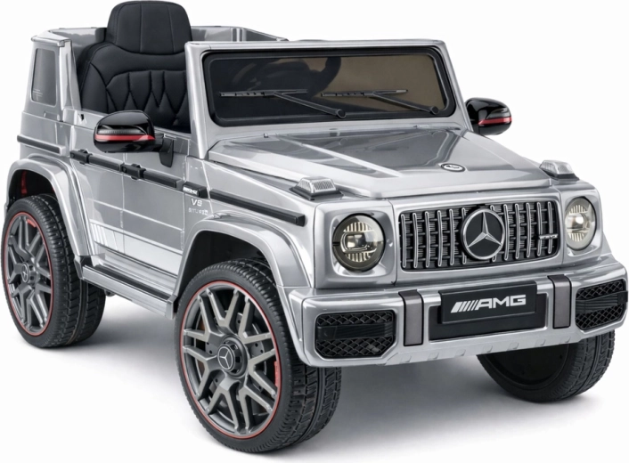 Coche eléctrico infantil MERCEDES-AMG G 63, plateado lacado