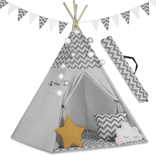 Teepee infantil con lucecitas Nukido – gris