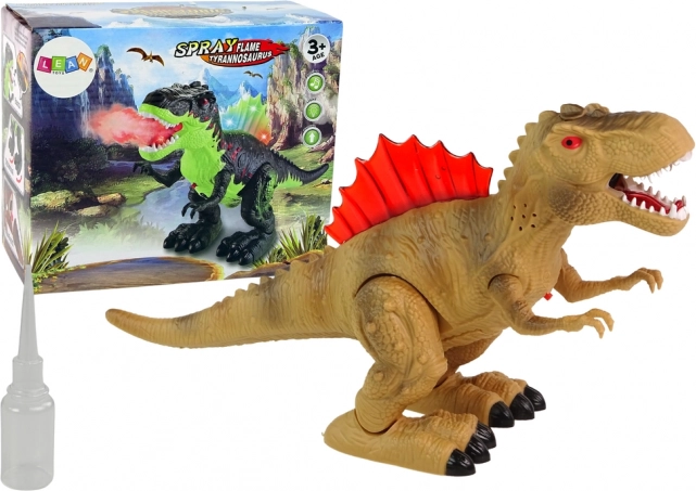Dinosaurio interactivo con vapor de agua y efectos de luz