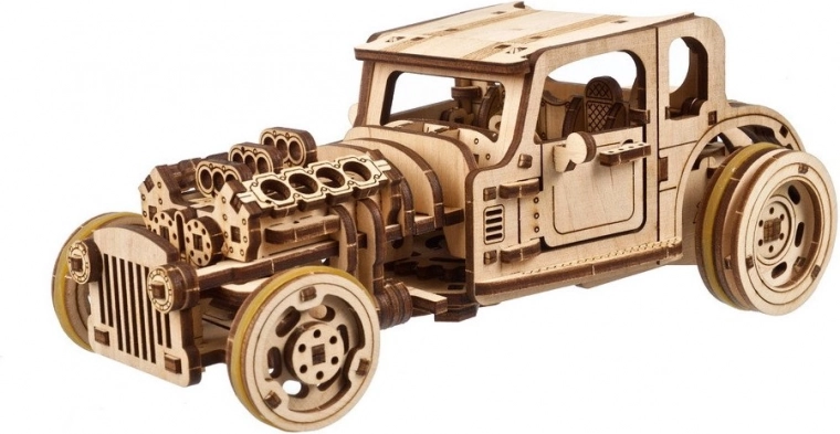 Ugears rompecabezas mecánico 3D de madera hot rod furious mouse