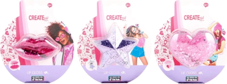 Brillo de labios con confeti create it! – corazón, labios y estrella