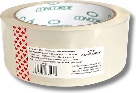 Cinta de embalaje transparente 38 mm × 66 m CONCORDE