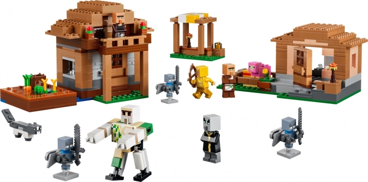 Aldea Minecraft con 3 construcciones detalladas