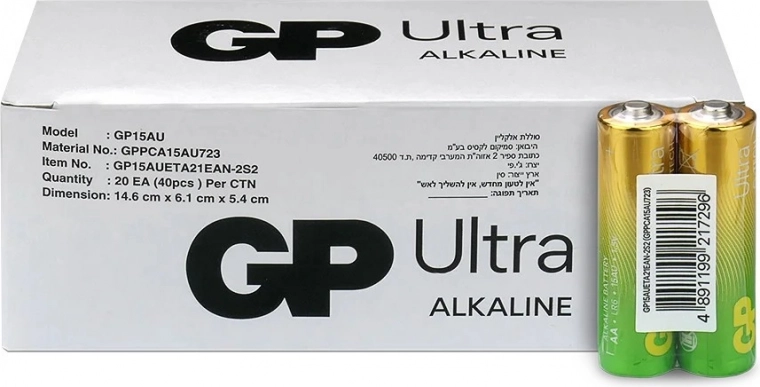 Pilas alcalinas AA GP Ultra (40 uds.)