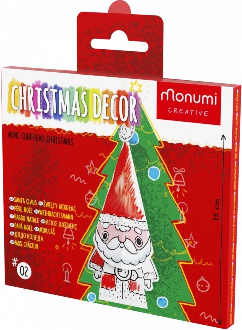 Libro para colorear 3D navideño: figura de San Nicolás y adorno colgante