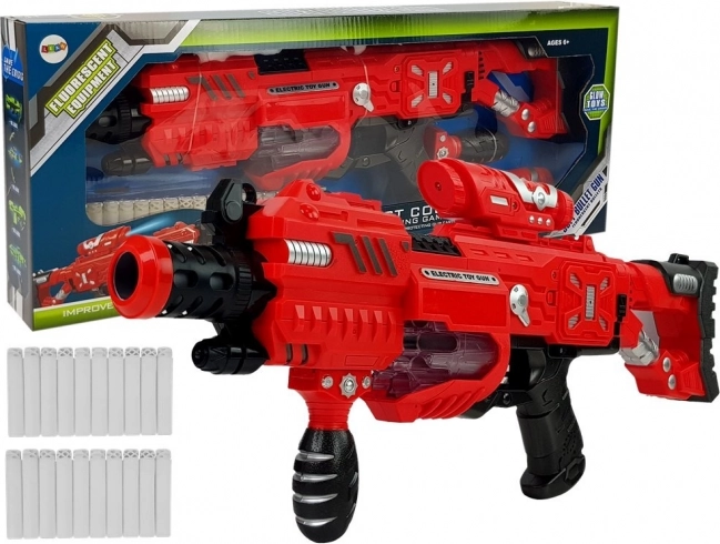 Arma infantil luminiscente con dardos de espuma