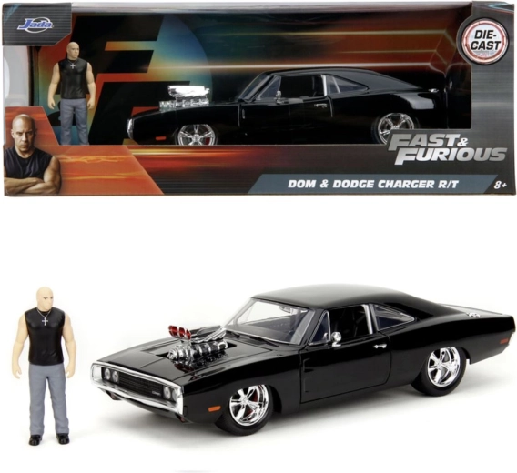 Jada Toys Fast & Furious 1970 Dodge Charger con figura de Dominic Toretto