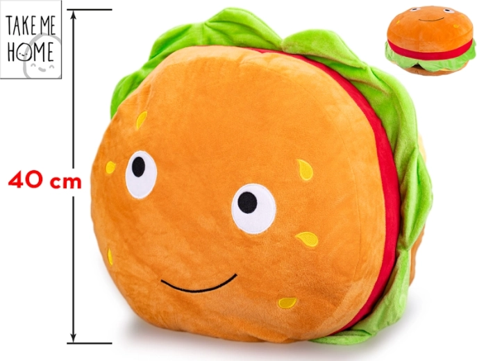 Hamburguesa de peluche con cara alegre Take Me Home