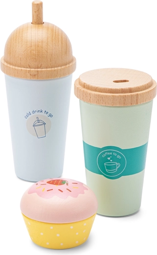 set de juego pequeña cafetería – set de café de madera para niños