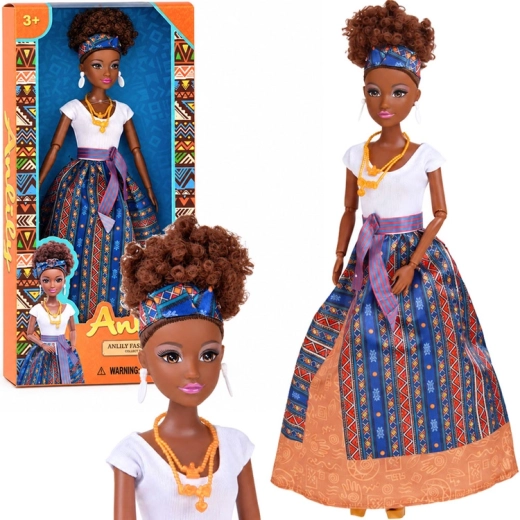 Muñeca Anlily con estilo colorido inspirado en la festividad de Kwanzaa