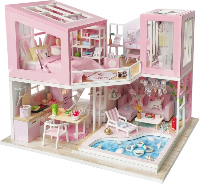 Vila moderna detallada en miniatura