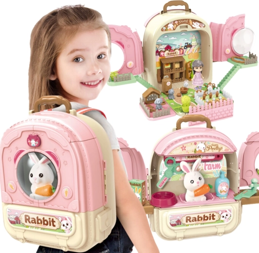 WOOPIE conejito en mochila 3 en 1 – granja, jardín y salón