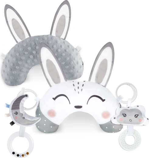 Almohada sensorial Nukido Tuli‑Nuli con sonajero y mordedor para bebés