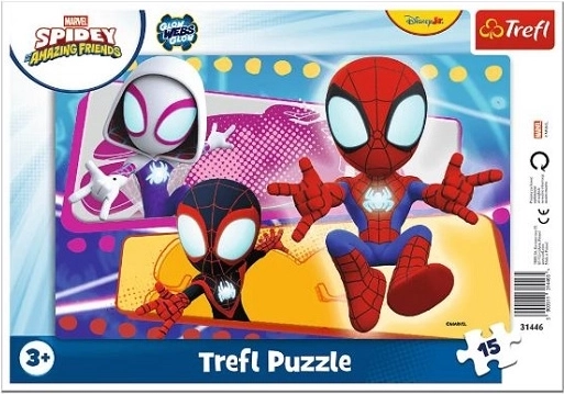 Puzzle con marco Spidey – pandilla arácnida (15 piezas)