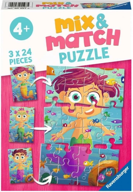 Ravensburger puzzle mix&match: sirenas y monstruos marinos