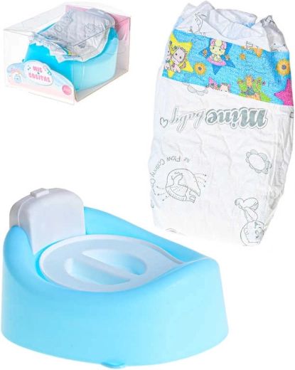 Set de juego para muñeca: orinal y pañal con sonido a pilas