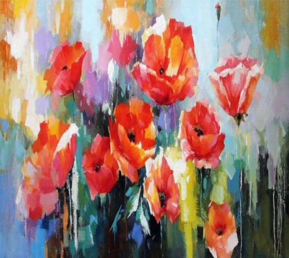 Norimpex pintura con diamantes Amapolas lobunas 30 × 40 cm