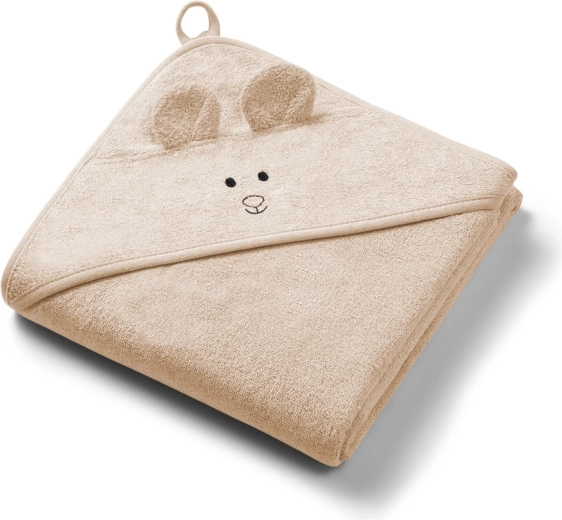 Toalla de bambú Babyono con capucha super soft beige oscuro 100 × 100 cm